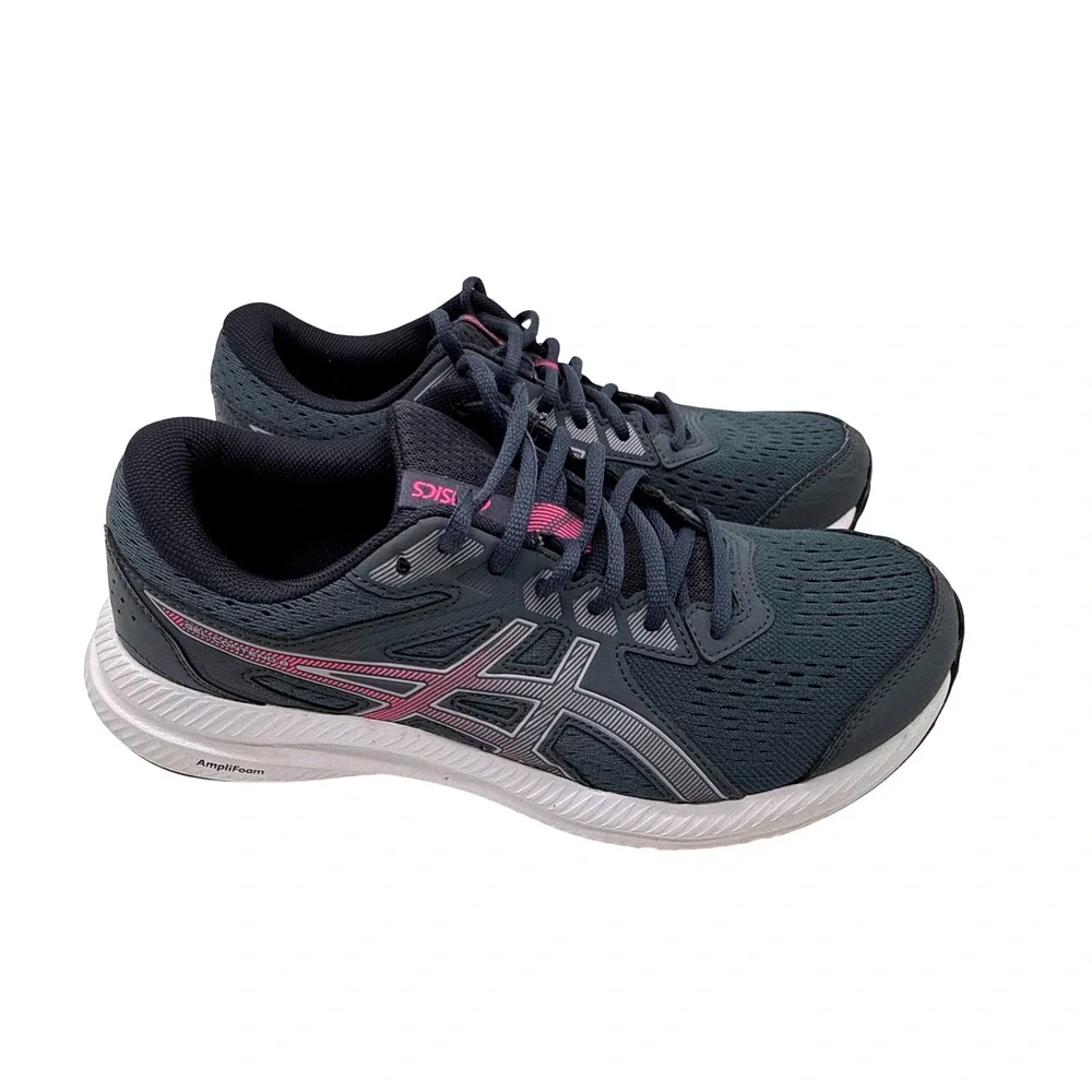 ASICS Gel-Contend 8 Running Shoes Womens 10 Grey Pink Excellent 1012B320